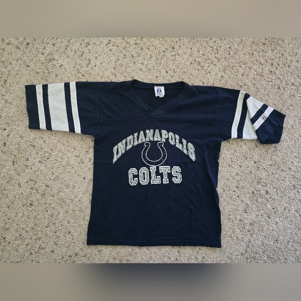Vintage Navy Blue Indianapolis Colts Youth Shirt Large